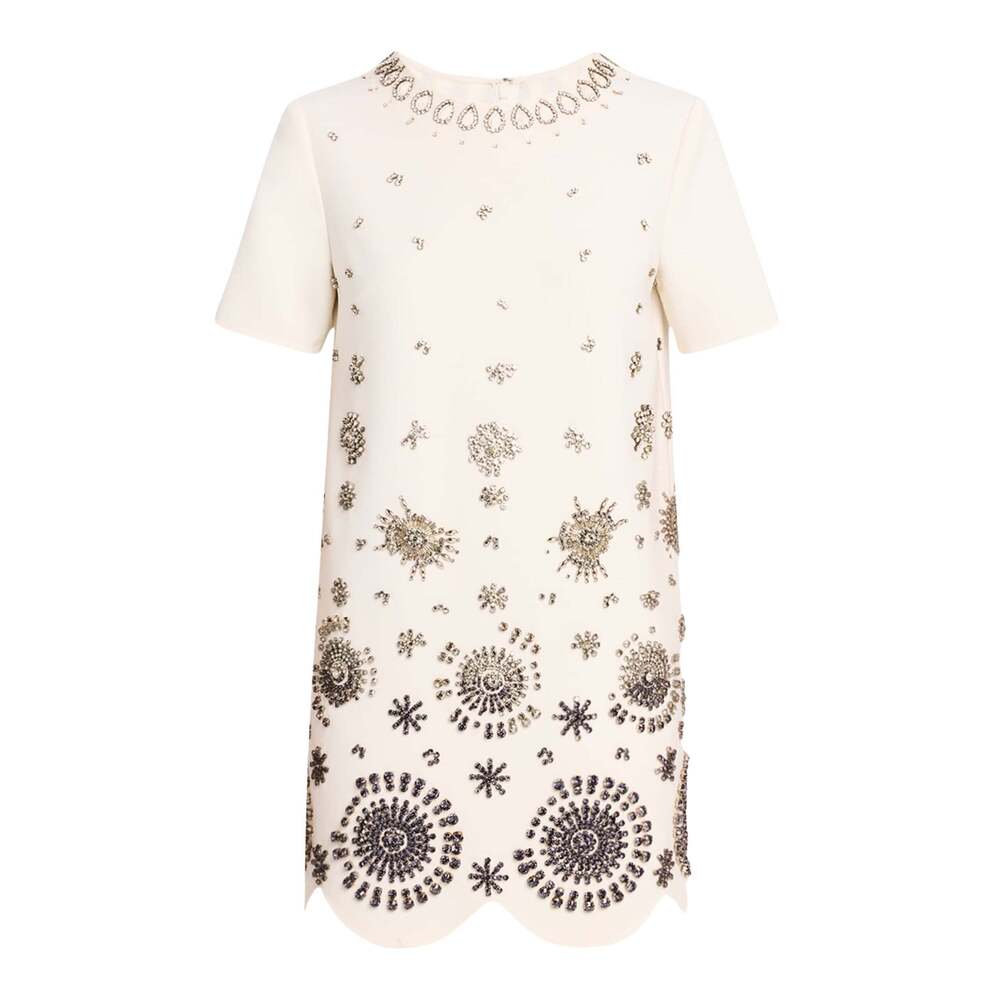 Oscar de la Renta - Crystal Medallion Shift Dress - US 4